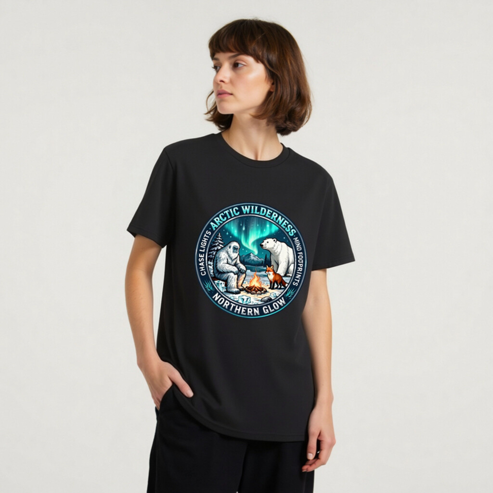Arctic Wilderness Northern Glow T-Shirt | Unisex Organic Cotton - Image 7
