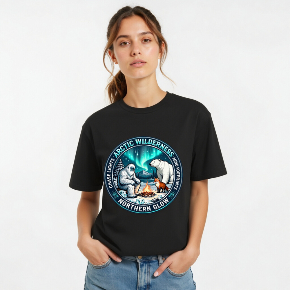 Arctic Wilderness Northern Glow T-Shirt | Unisex Organic Cotton - Image 8