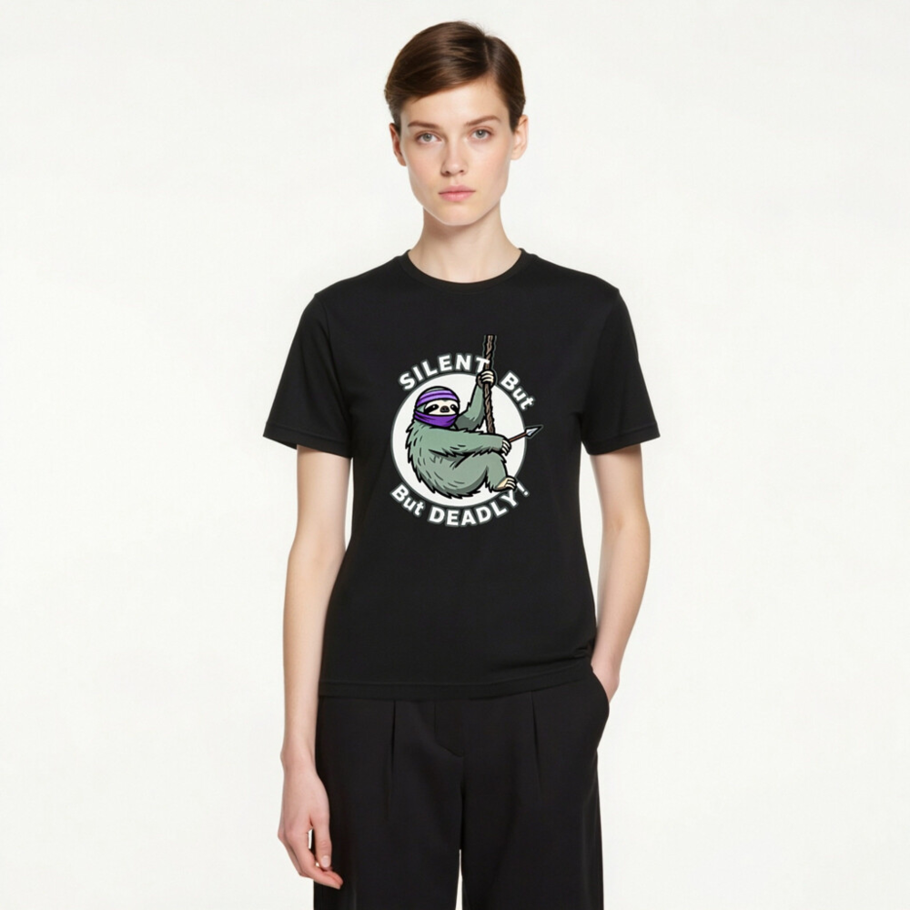 Silent But Deadly Sloth T-Shirt - Unisex Staple Tee - Image 3