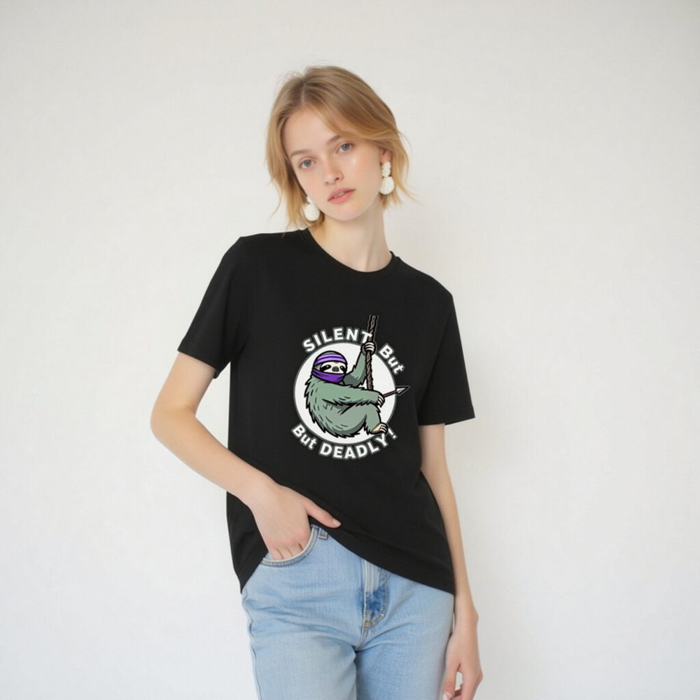 Silent But Deadly Sloth T-Shirt - Unisex Staple Tee - Image 5