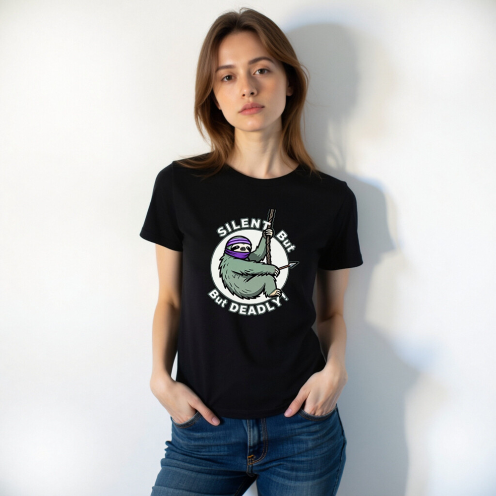 Silent But Deadly Sloth T-Shirt - Unisex Staple Tee - Image 10