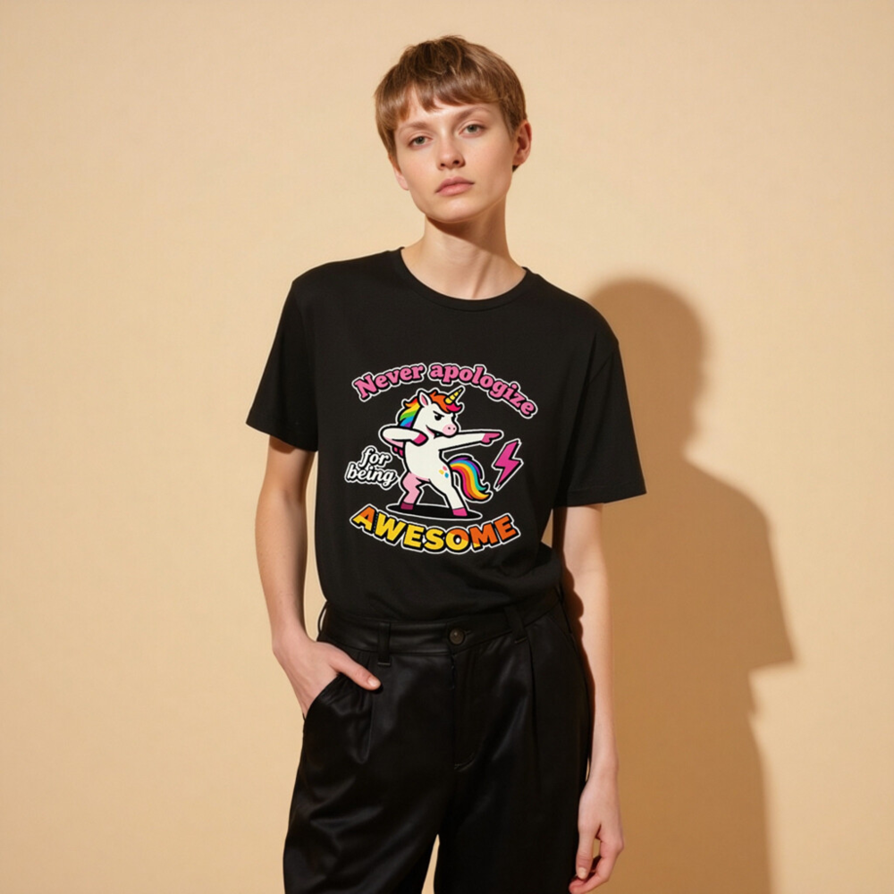 Unisex Dabbing Unicorn T-Shirt - Never Apologize for Being Awesome - Image 11