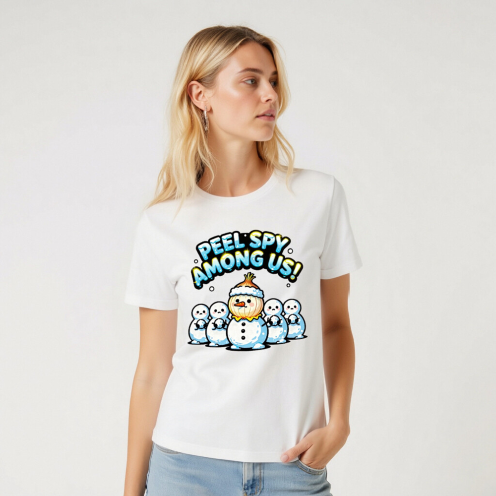 Peel Spy Among Us Unisex T-Shirt - Onion Snowman Design - Image 5