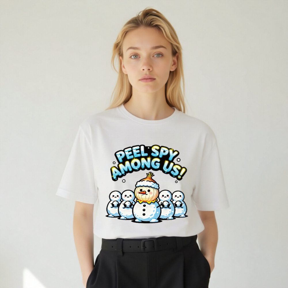 Peel Spy Among Us Unisex T-Shirt - Onion Snowman Design - Image 6