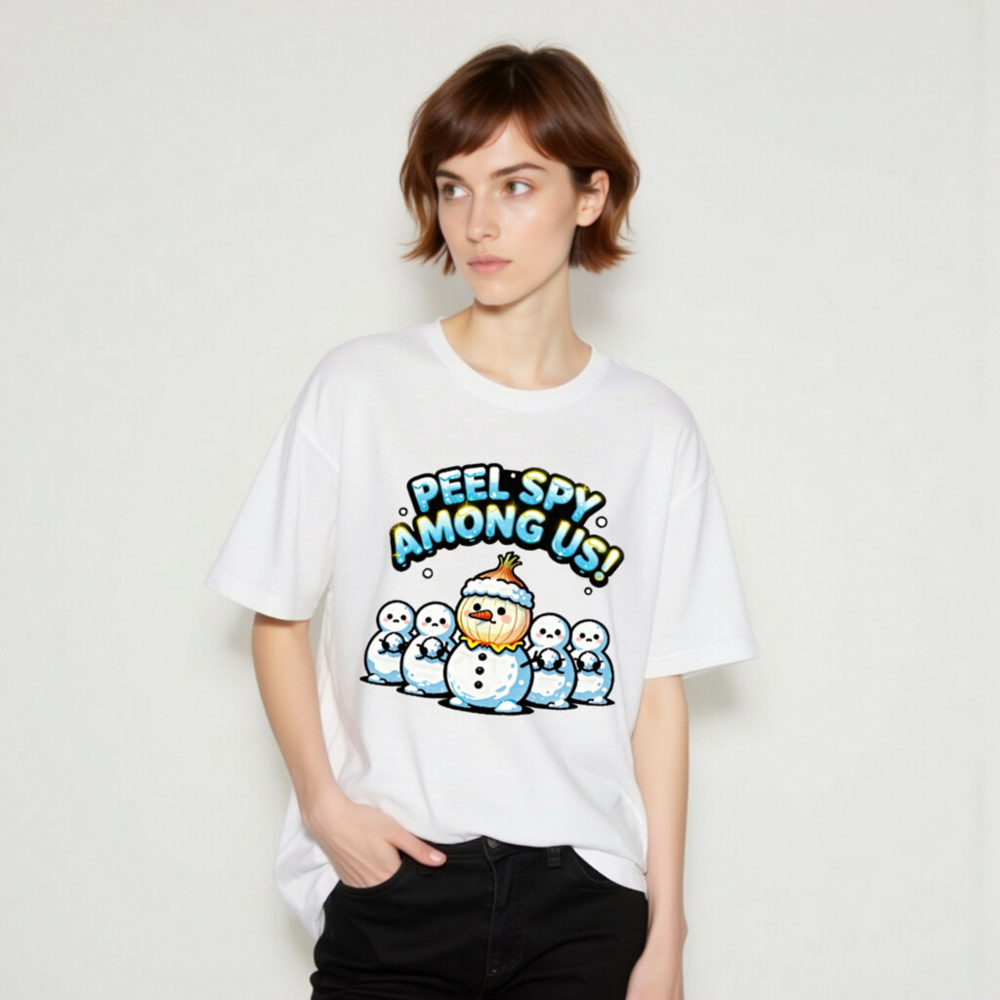 Peel Spy Among Us Unisex T-Shirt - Onion Snowman Design - Image 7