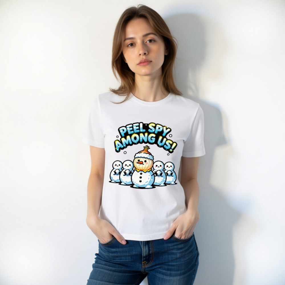 Peel Spy Among Us Unisex T-Shirt - Onion Snowman Design - Image 9