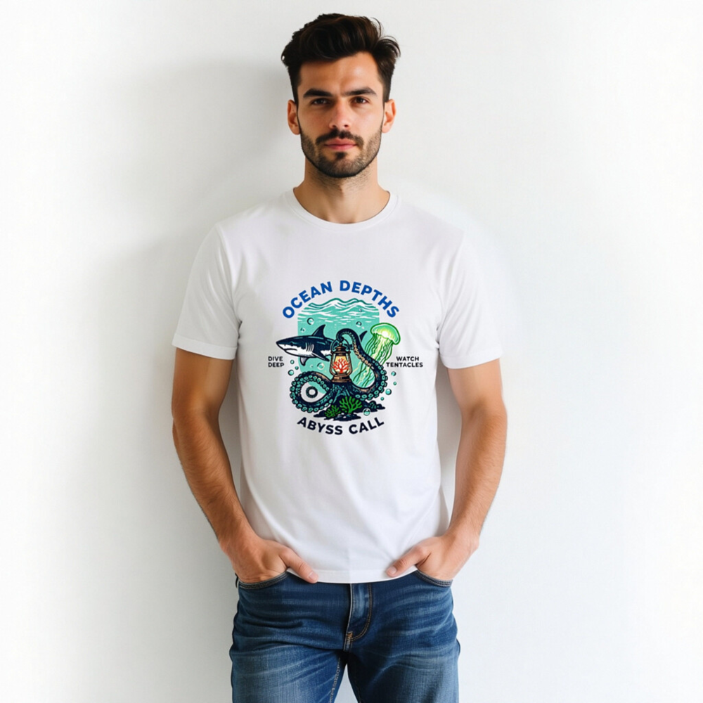 Ocean Depths Unisex T-Shirt | Abyss Call Dive Deep Watch Tentacles - Image 3