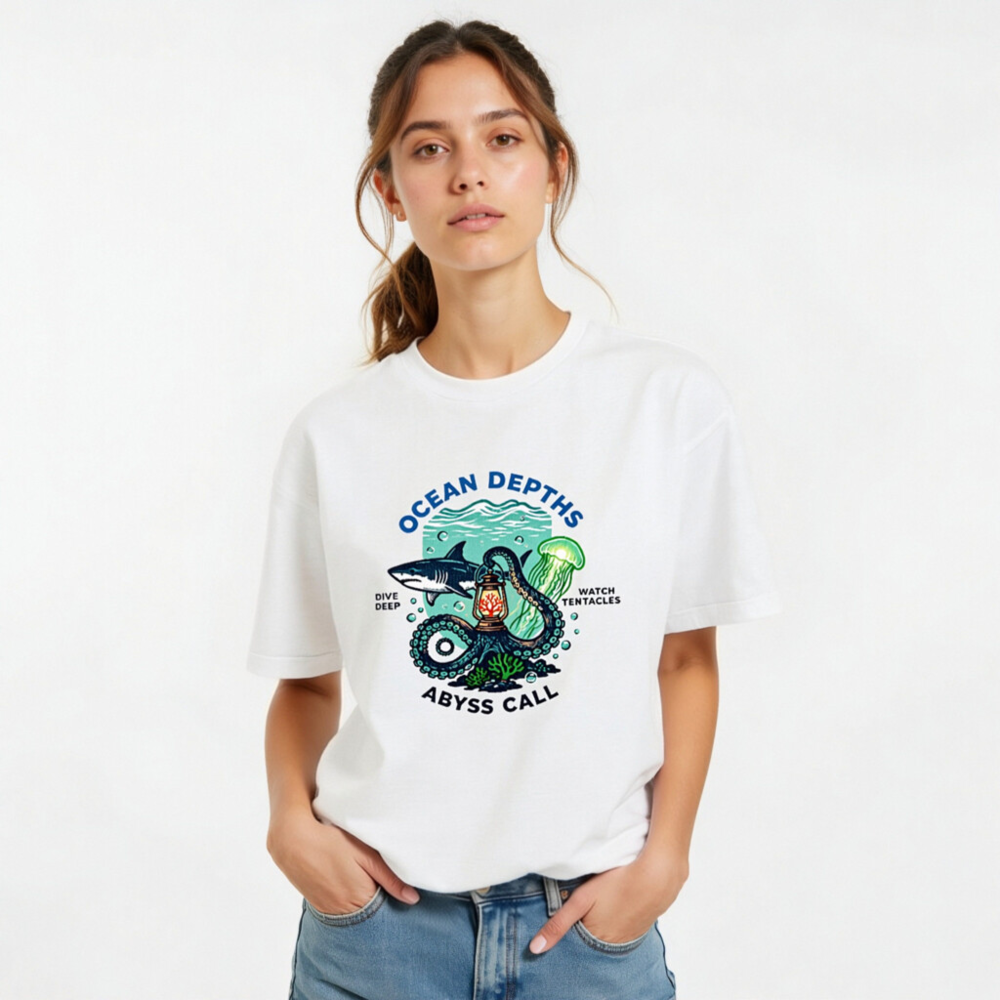 Ocean Depths Unisex T-Shirt | Abyss Call Dive Deep Watch Tentacles - Image 7