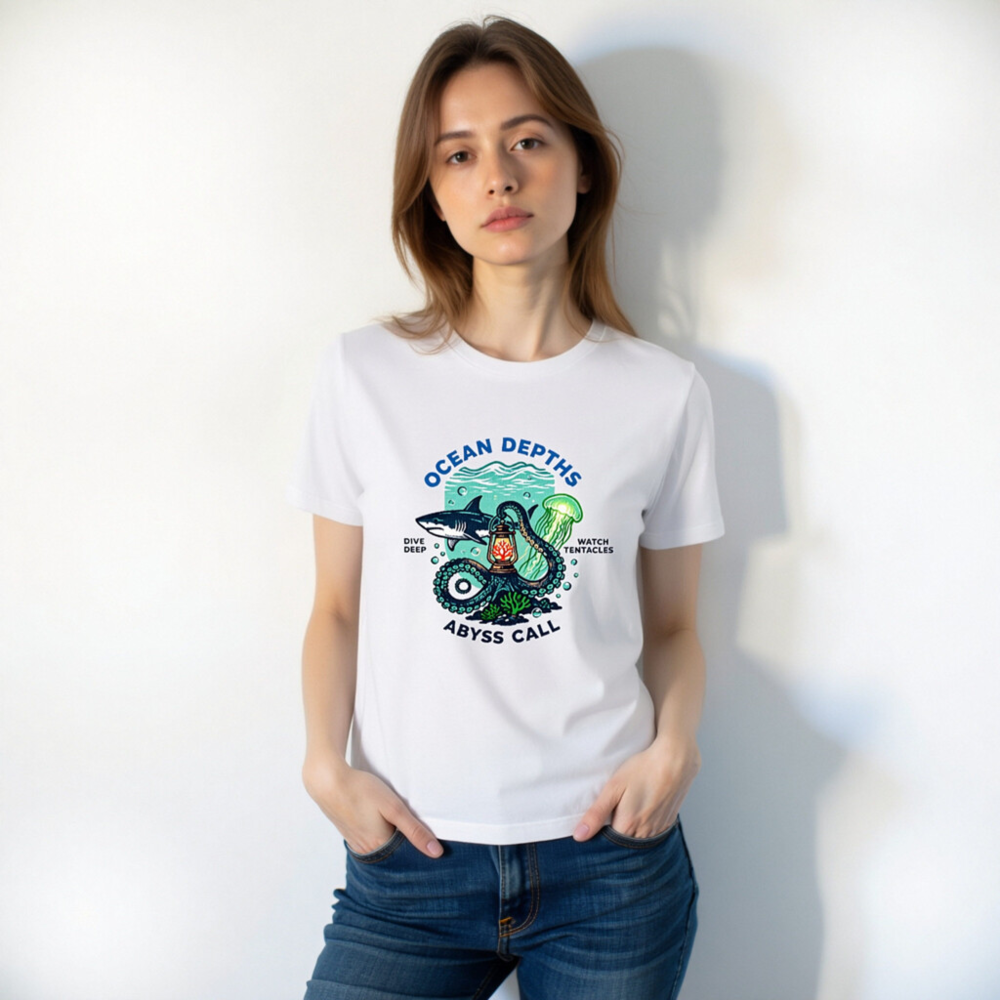 Ocean Depths Unisex T-Shirt | Abyss Call Dive Deep Watch Tentacles - Image 8