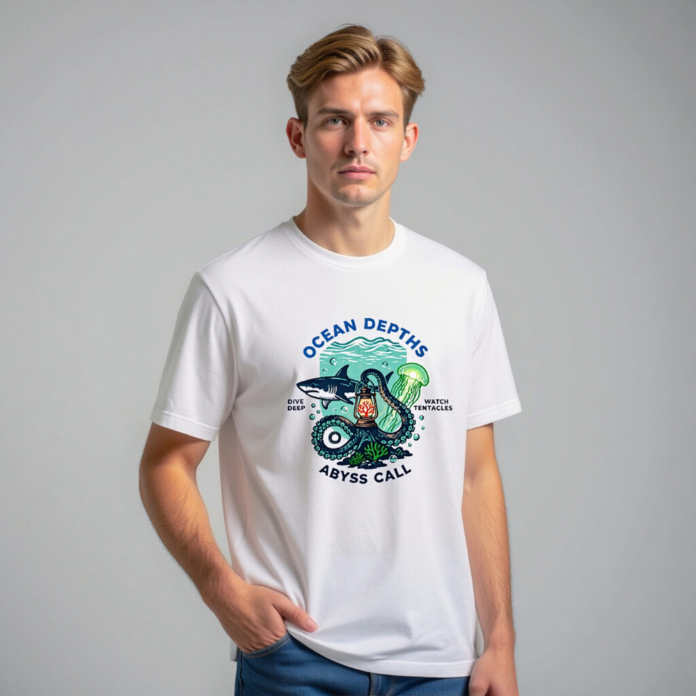 Ocean Depths Unisex T-Shirt | Abyss Call Dive Deep Watch Tentacles - Image 10