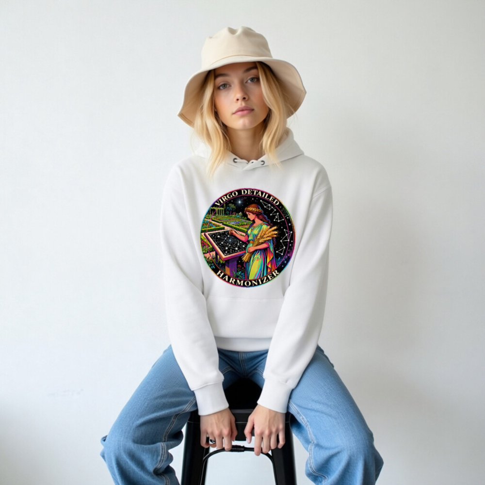 Virgo Detailed Harmonizer Unisex Eco Hoodie - Sustainable, Comfortable & Symbolic - Image 5