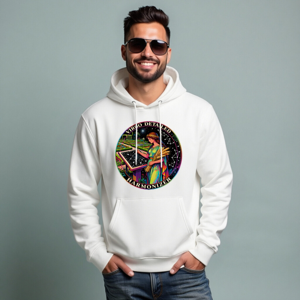 Virgo Detailed Harmonizer Unisex Eco Hoodie - Sustainable, Comfortable & Symbolic - Image 7