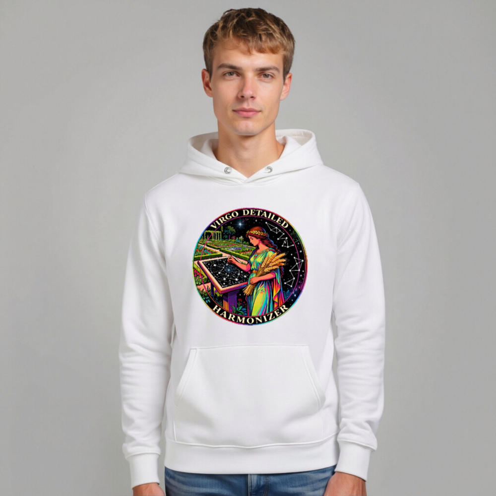 Virgo Detailed Harmonizer Unisex Eco Hoodie - Sustainable, Comfortable & Symbolic - Image 11