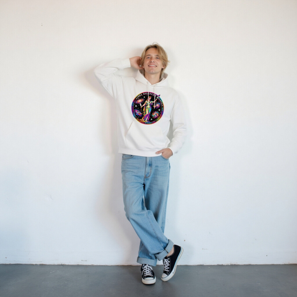 Unisex Eco Hoodie - Libra Balanced Justice Cosmic Design - Image 9