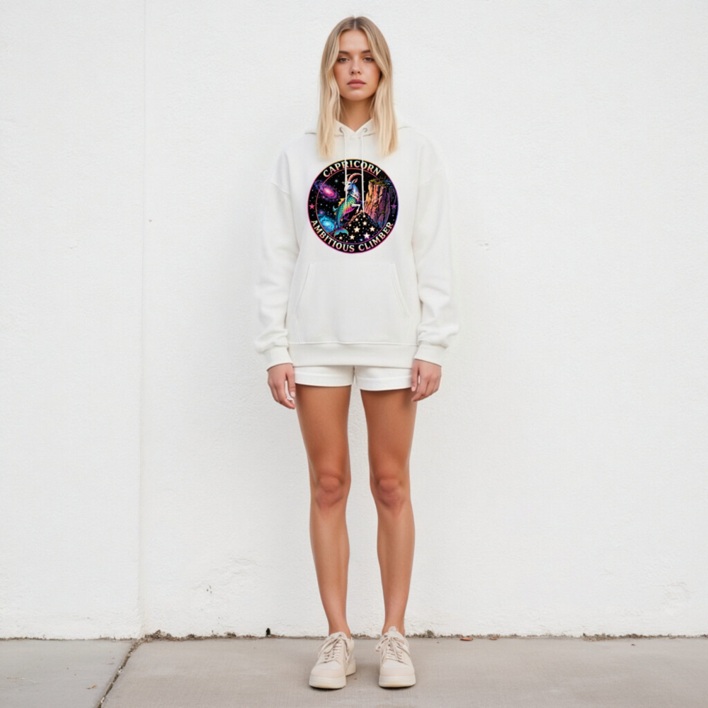 Capricorn Ambitious Climber Hoodie - Unisex Eco-Friendly Sweatshirt - Image 4