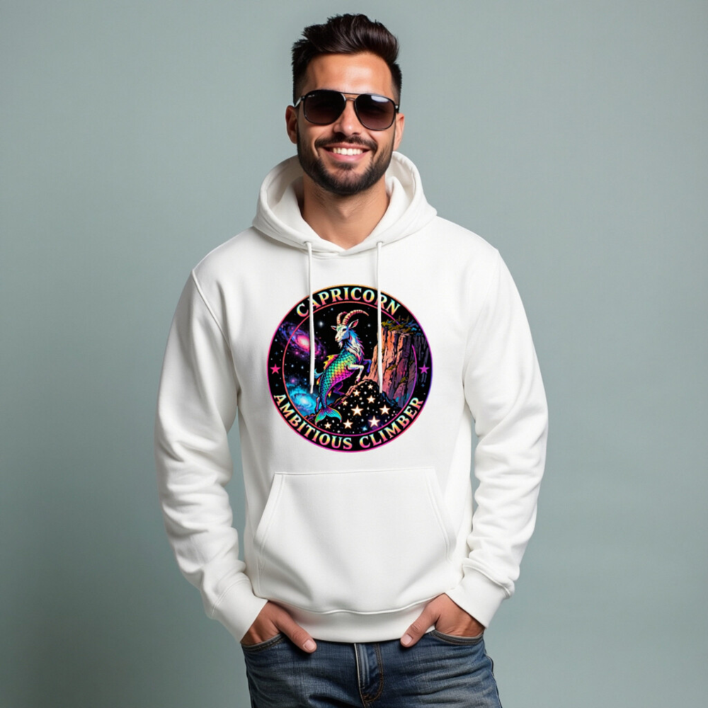 Capricorn Ambitious Climber Hoodie - Unisex Eco-Friendly Sweatshirt - Image 7
