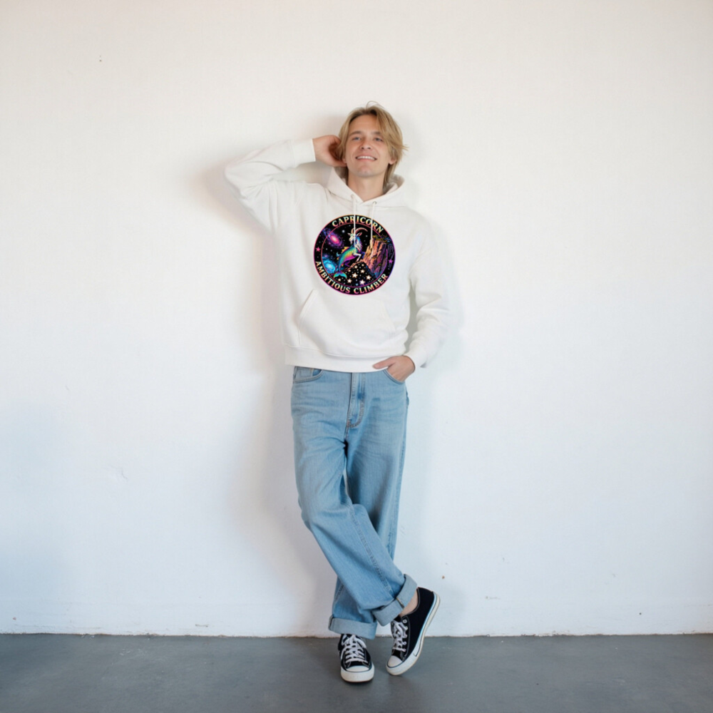 Capricorn Ambitious Climber Hoodie - Unisex Eco-Friendly Sweatshirt - Image 9