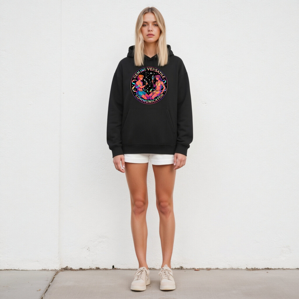 Gemini Versatile Communicator Unisex Eco Hoodie - Sustainable & Stylish - Image 4