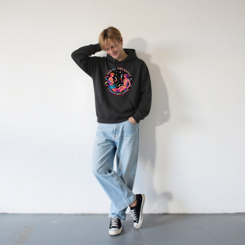 Gemini Versatile Communicator Unisex Eco Hoodie - Sustainable & Stylish - Image 7
