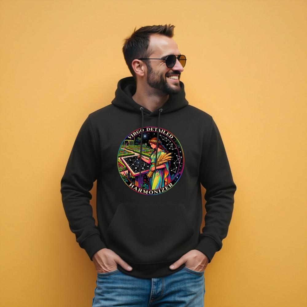 Virgo Detailed Harmonizer Unisex Eco Hoodie - Sustainable, Comfortable & Astrology-Inspired - Image 10