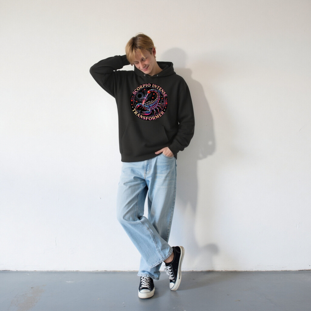 Scorpio Intense Transformer Unisex Eco Hoodie - Black - Image 6