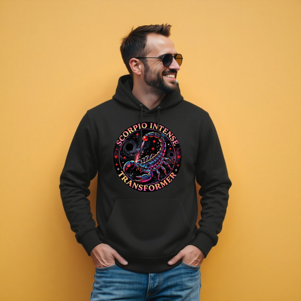 Scorpio Intense Transformer Unisex Eco Hoodie - Black - Image 9