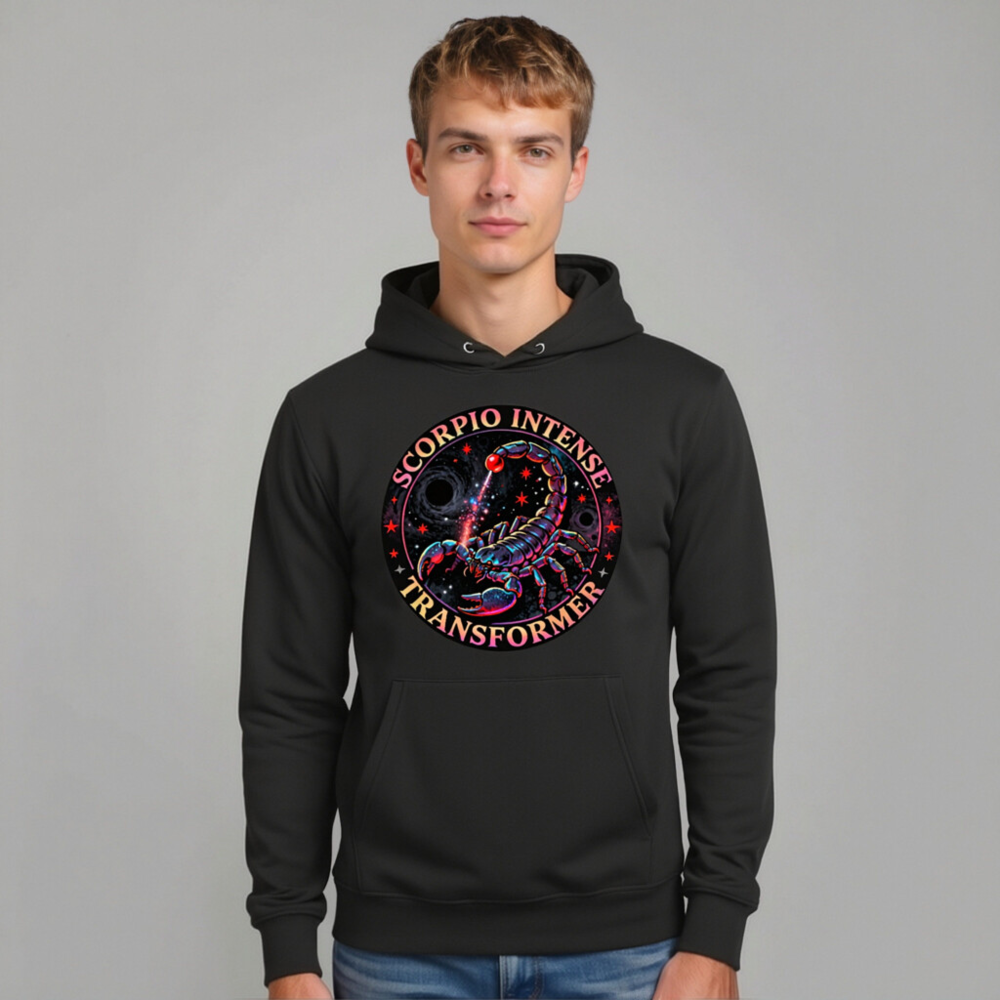 Scorpio Intense Transformer Unisex Eco Hoodie - Black - Image 10
