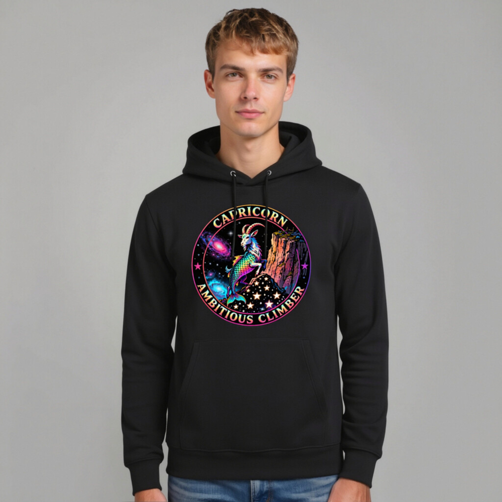 Capricorn Ambitious Climber Hoodie - Unisex Eco-Friendly Essential Sweatshirt - Image 11