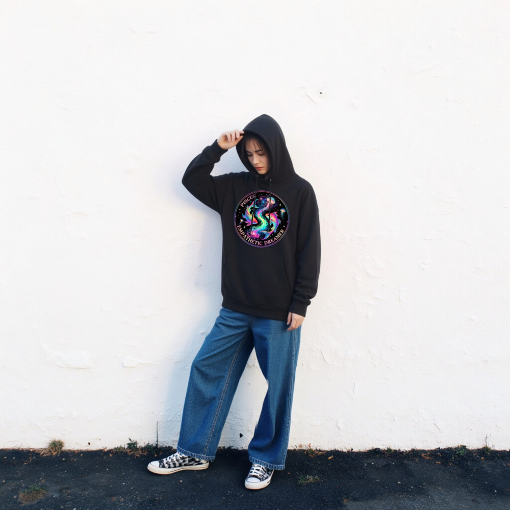 Pisces Empathetic Dreamer Hoodie - Unisex Eco-Friendly Essential Sweatshirt - Image 2