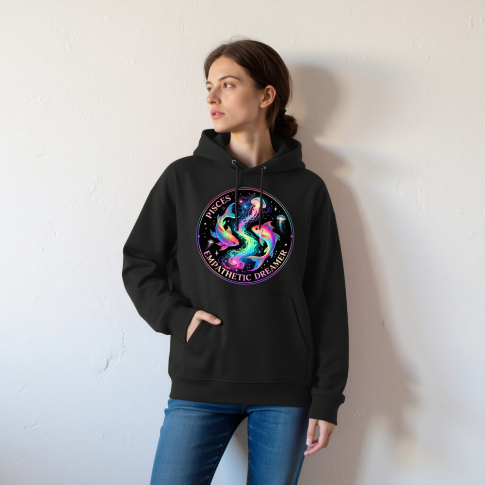 Pisces Empathetic Dreamer Hoodie - Unisex Eco-Friendly Essential Sweatshirt - Image 6