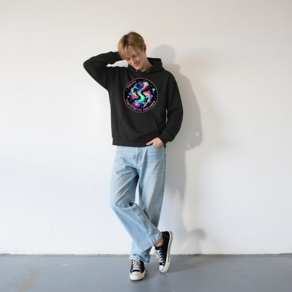 Pisces Empathetic Dreamer Hoodie - Unisex Eco-Friendly Essential Sweatshirt - Image 7
