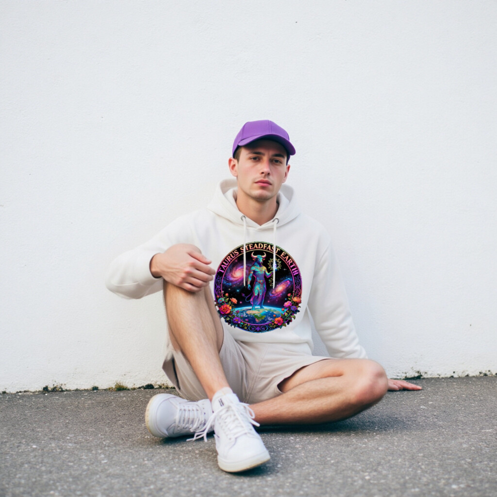 Taurus Steadfast Earth Unisex Hoodie - Premium Pullover with Cosmic Bull Design - Image 7