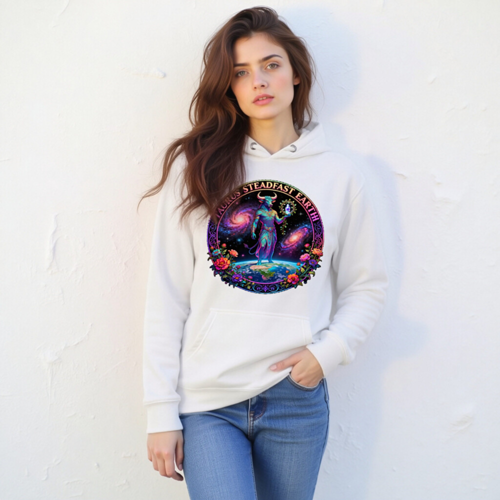 Taurus Steadfast Earth Unisex Hoodie - Premium Pullover with Cosmic Bull Design - Image 10