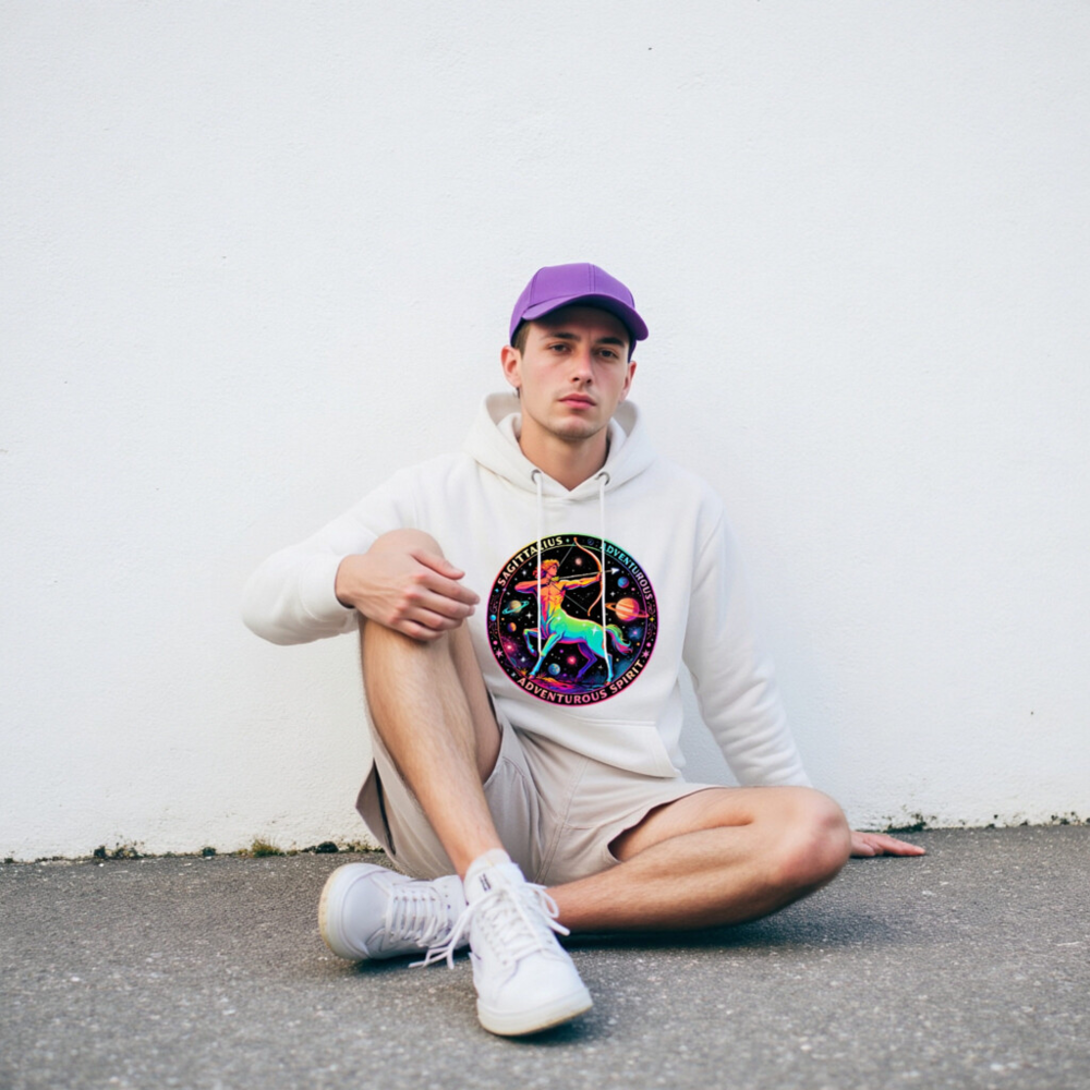 Unisex Rainbow Sagittarius Hoodie - Premium Pullover with Adventurous Spirit Design - Image 6