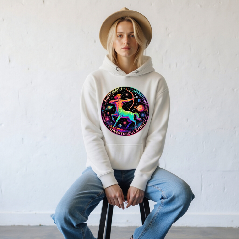 Unisex Rainbow Sagittarius Hoodie - Premium Pullover with Adventurous Spirit Design - Image 7