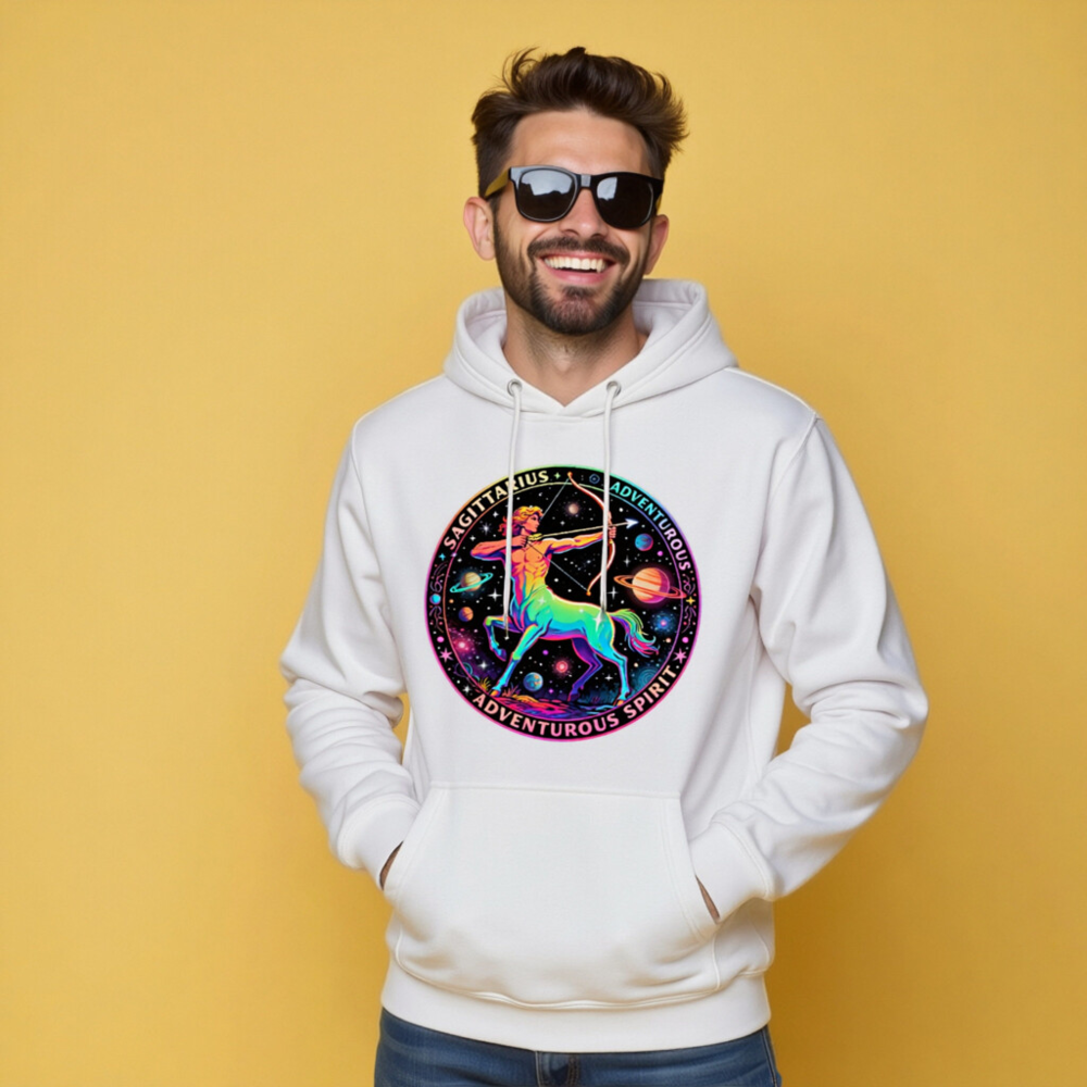 Unisex Rainbow Sagittarius Hoodie - Premium Pullover with Adventurous Spirit Design - Image 8