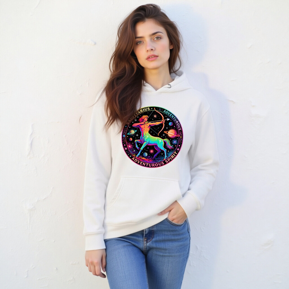 Unisex Rainbow Sagittarius Hoodie - Premium Pullover with Adventurous Spirit Design - Image 9