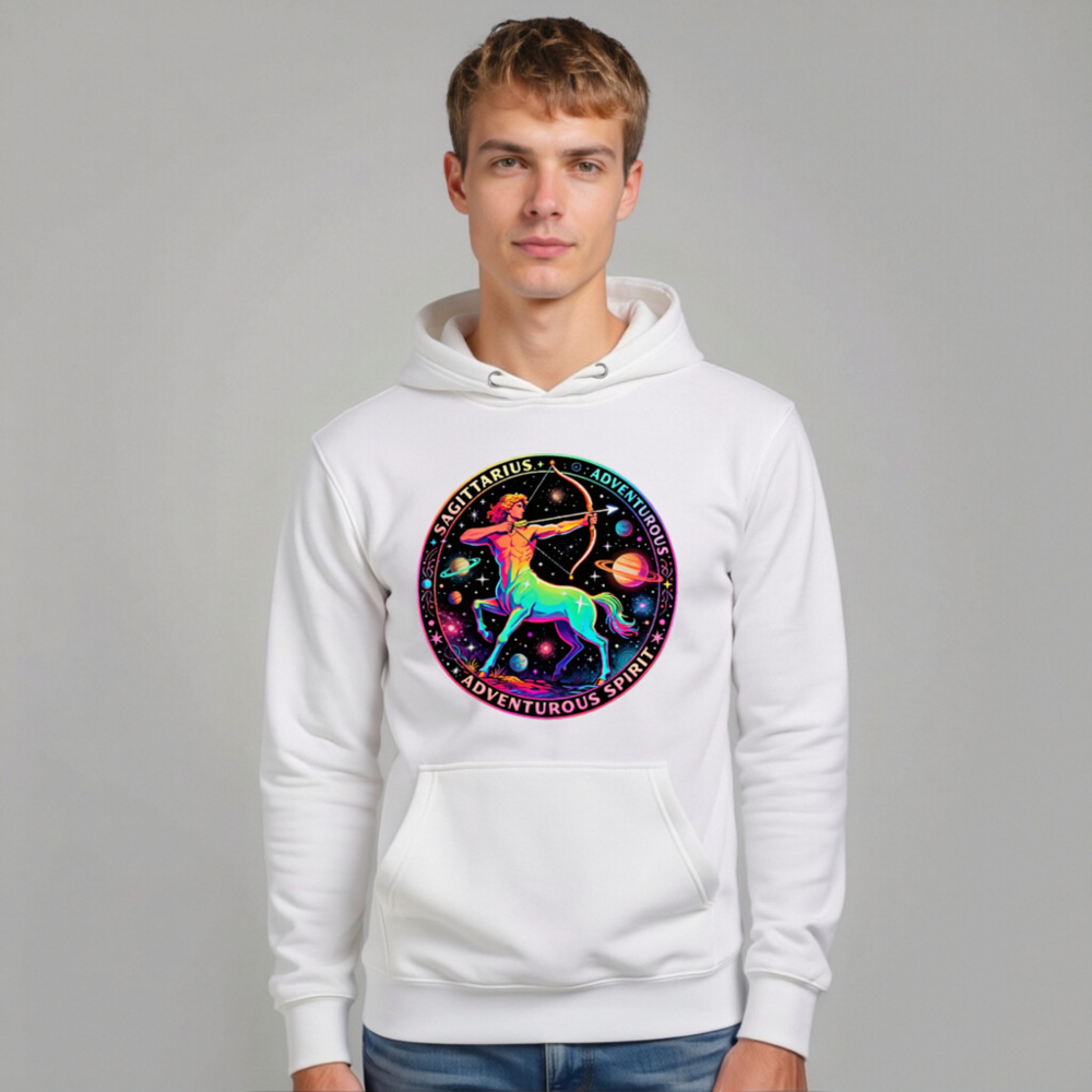 Unisex Rainbow Sagittarius Hoodie - Premium Pullover with Adventurous Spirit Design - Image 10
