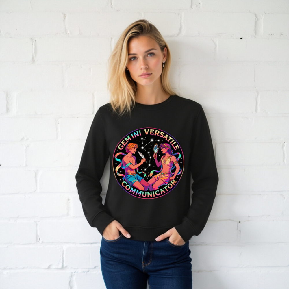 Gemini Versatile Communicator Unisex Organic Sweatshirt - Image 2