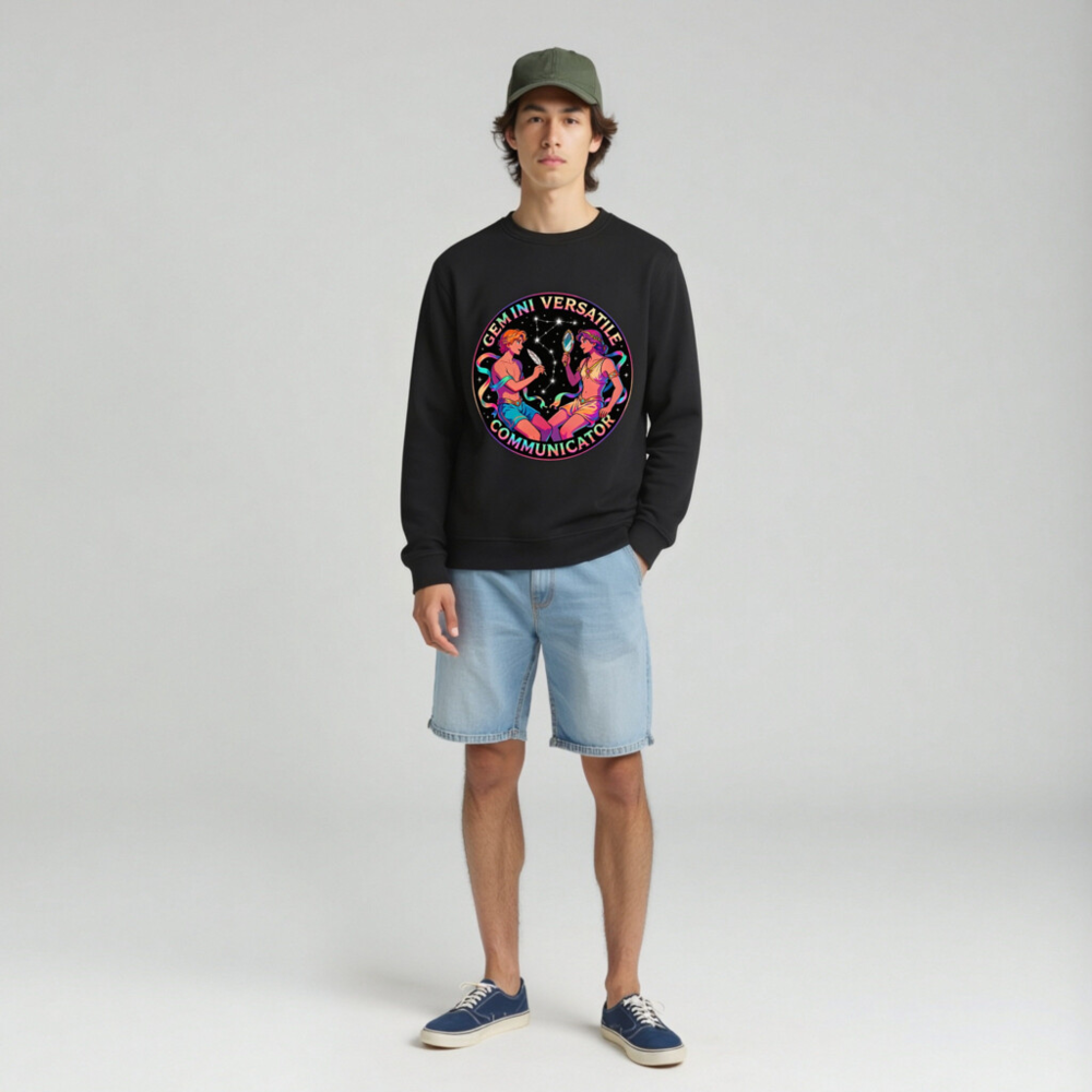 Gemini Versatile Communicator Unisex Organic Sweatshirt - Image 3