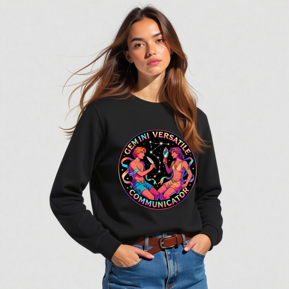 Gemini Versatile Communicator Unisex Organic Sweatshirt - Image 4