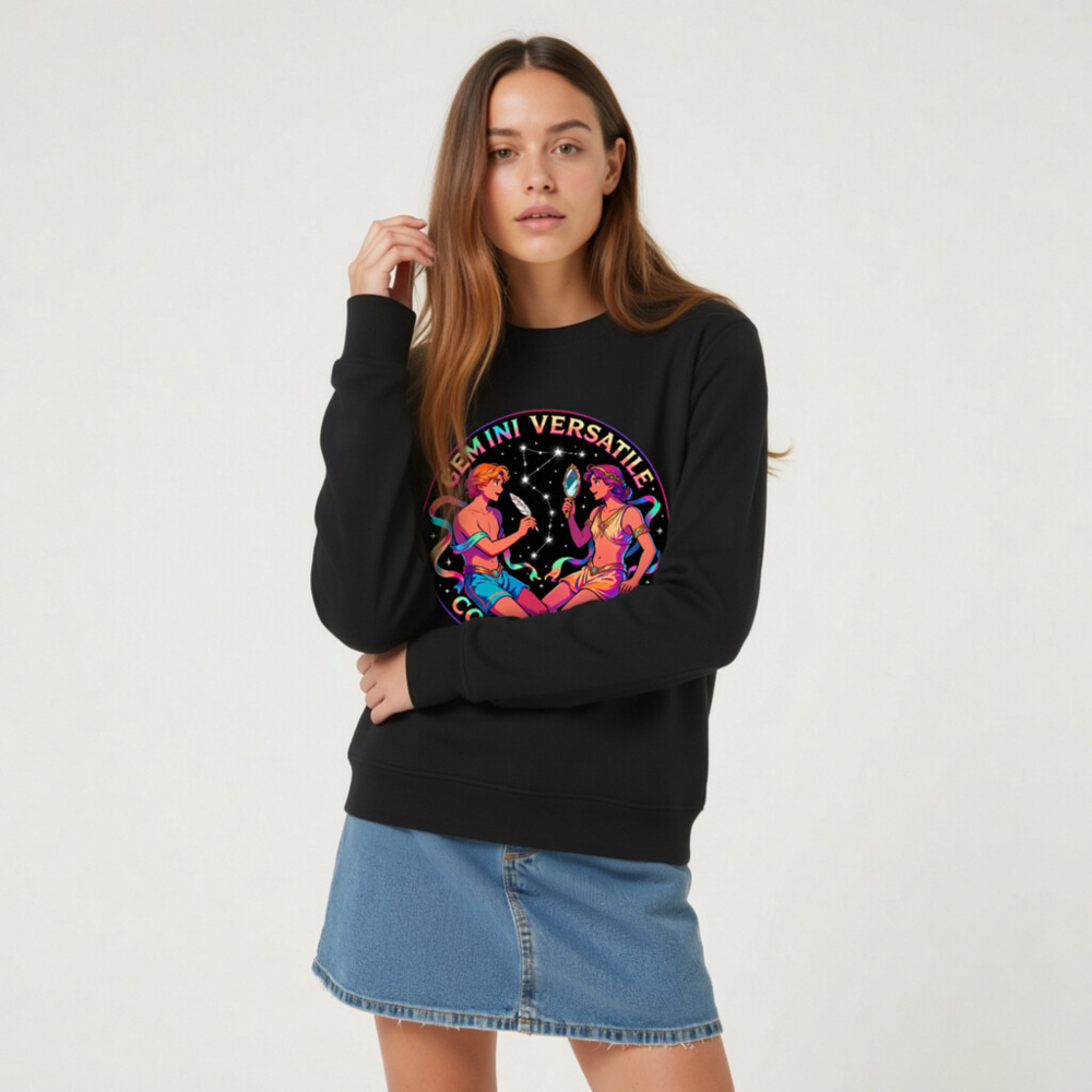 Gemini Versatile Communicator Unisex Organic Sweatshirt - Image 6