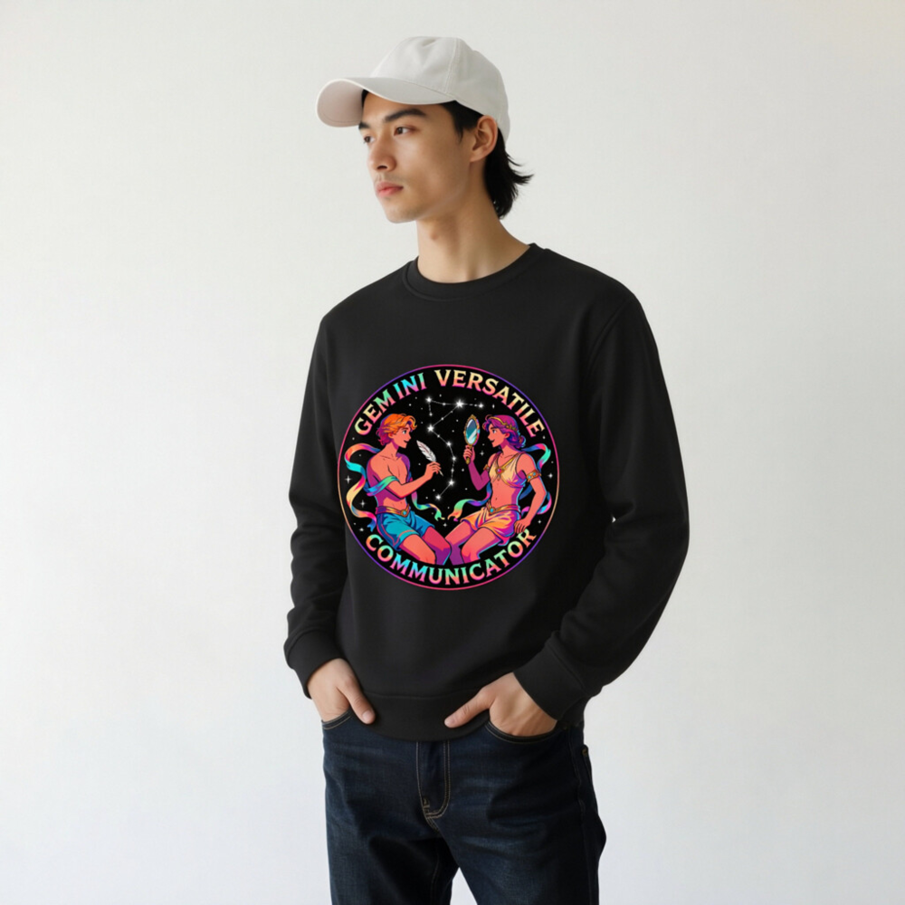 Gemini Versatile Communicator Unisex Organic Sweatshirt - Image 9