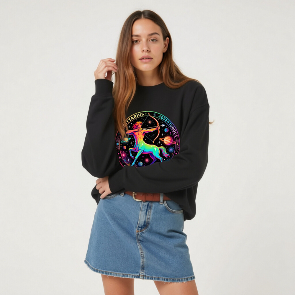 Unisex Sagittarius Astrology Sweatshirt - Rainbow Centaur Adventure Spirit - Image 6