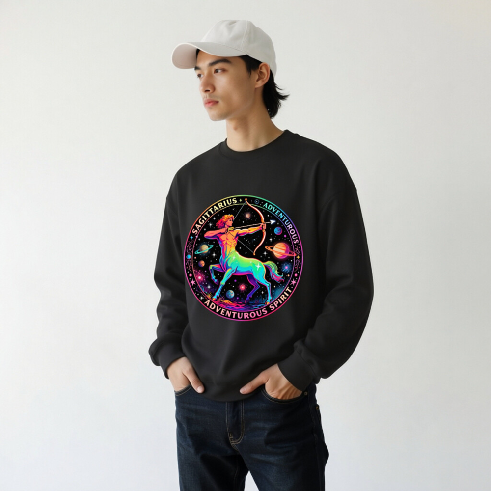 Unisex Sagittarius Astrology Sweatshirt - Rainbow Centaur Adventure Spirit - Image 10