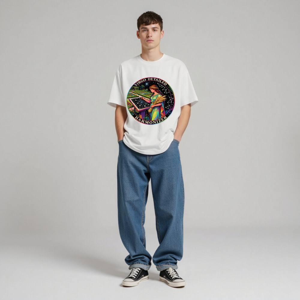 Virgo Detailed Harmonizer Unisex Organic Cotton T-Shirt - Image 5