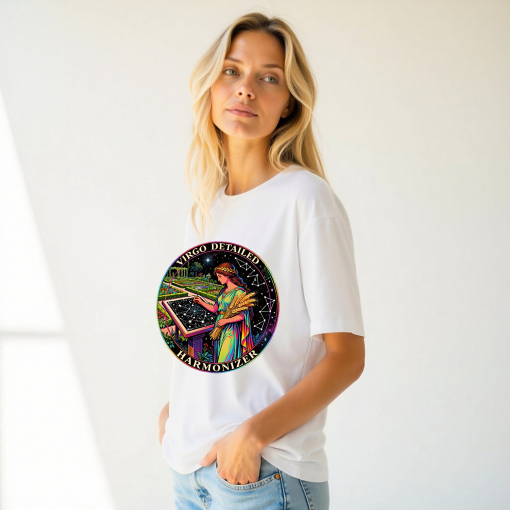Virgo Detailed Harmonizer Unisex Organic Cotton T-Shirt - Image 6