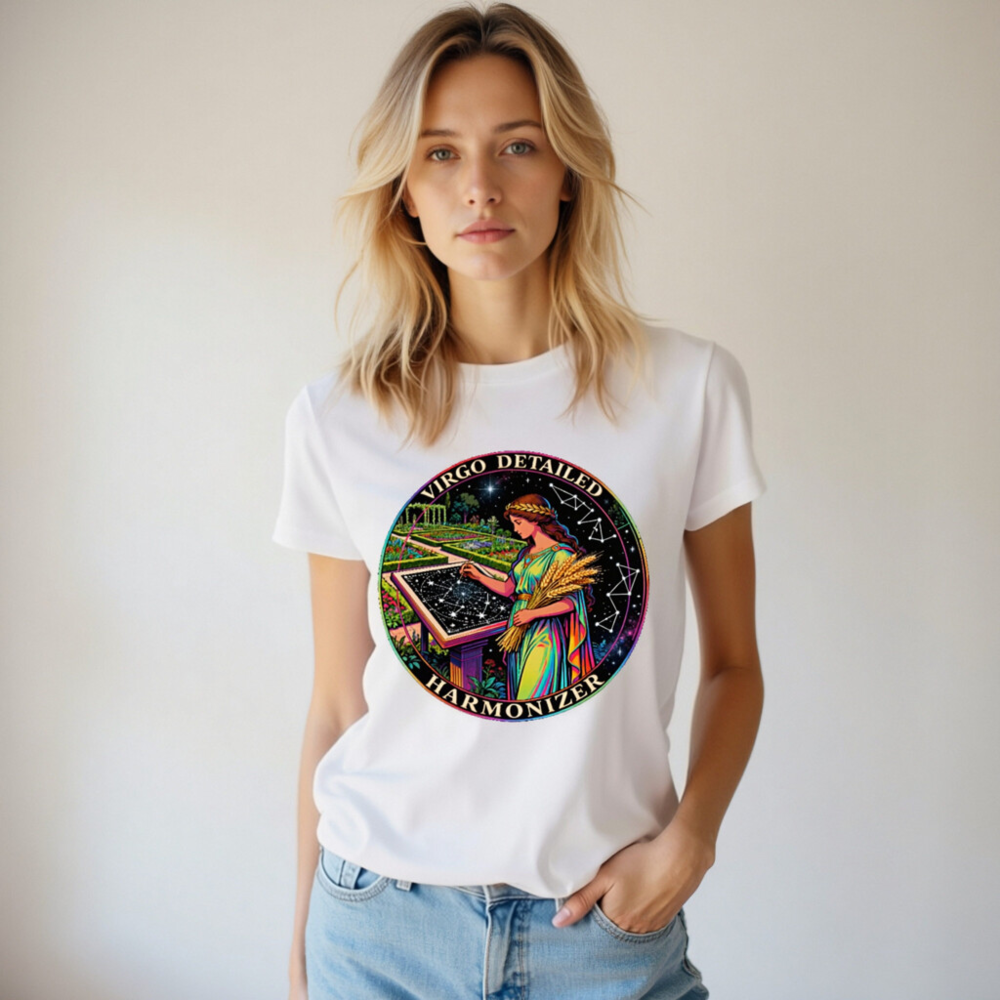 Virgo Detailed Harmonizer Unisex Organic Cotton T-Shirt - Image 7