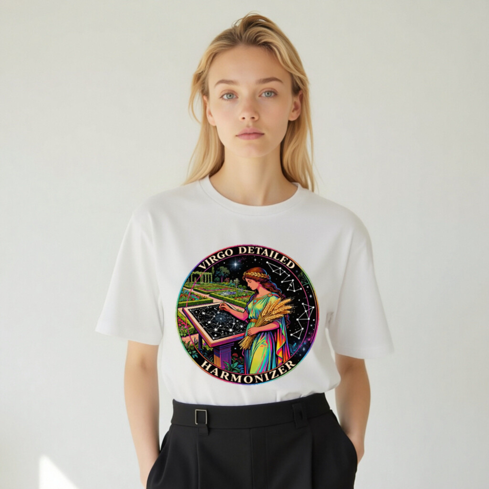 Virgo Detailed Harmonizer Unisex Organic Cotton T-Shirt - Image 8