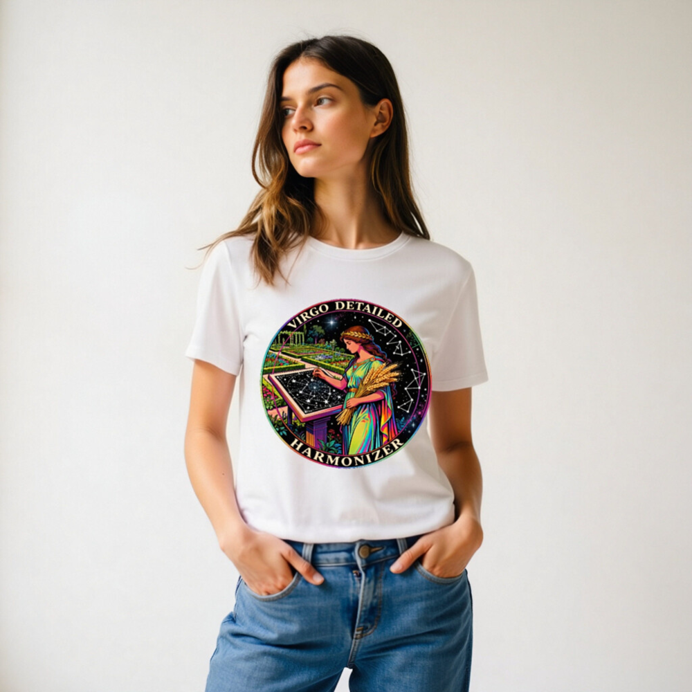 Virgo Detailed Harmonizer Unisex Organic Cotton T-Shirt - Image 9